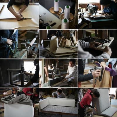 2人掛けソファ Pocky 幅120cm ブラック【国産】【大川家具】【完成品】