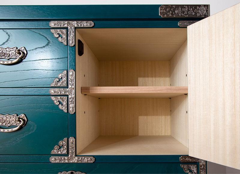 【吉野民芸 25整理片開 青磁（銀古美）】★創業明治40年老舗「境木工」熟練の職人の手により1つ1つ丁寧に作り上げる伝統工芸品「吉野民芸家具」