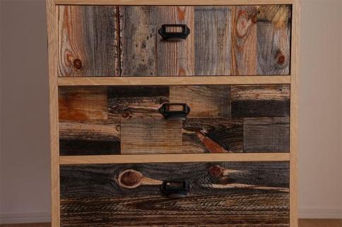 【MARBLE／マーブル 60チェスト ホワイトオーク】★古材パネルを1枚1枚手作業で張り合わせたおしゃれなデザインのチェスト商品ごとに異なる表情を持つデザインは唯一無二の1点物