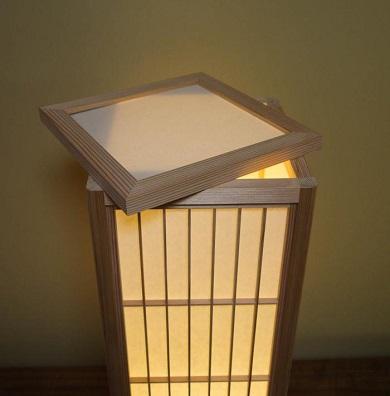 組子行灯「極」LLサイズ 格子組子(手漉き楮和紙無地 月宮殿)