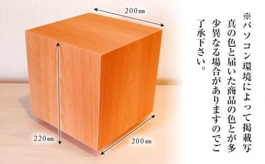 アクリキューブ行灯 銘木ツキ板(国産杉板目)LED電球付き