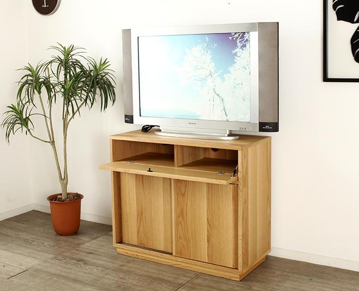 大川家具 ティレ 90cmリビングボード 台輪 天然木オーク(ナラ)