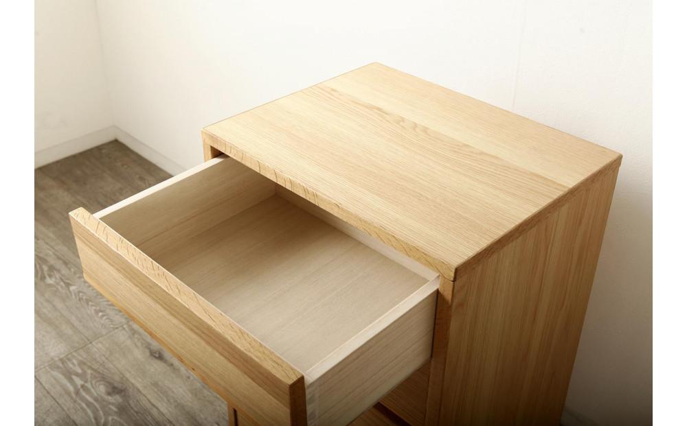 大川家具 ティレ 50cmリビングチェスト 台輪 天然木オーク(ナラ)
