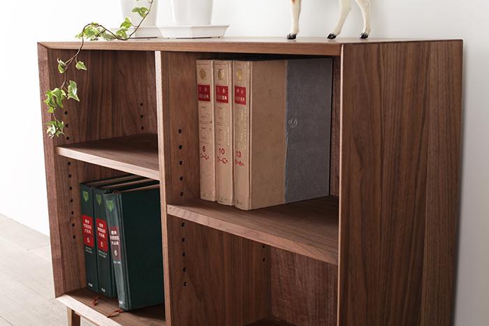 大川家具 レフライン 90cm シェルフ 本棚 天然木ウォールナット