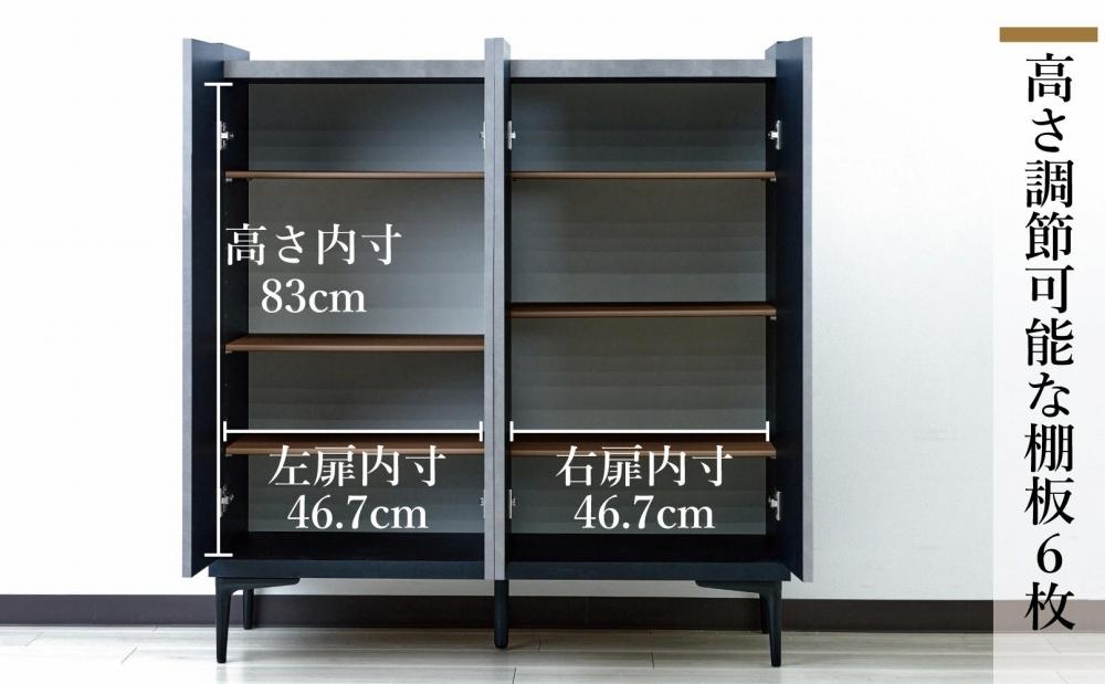 下駄箱 収納 シューズボックス 幅99.6cm 奥行35cm 高さ107.2cm （Whale-ホエール-) 【グレー】