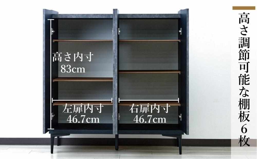 下駄箱 収納 シューズボックス 幅99.6cm 奥行35cm 高さ107.2cm （Whale-ホエール-) 【ブラック】