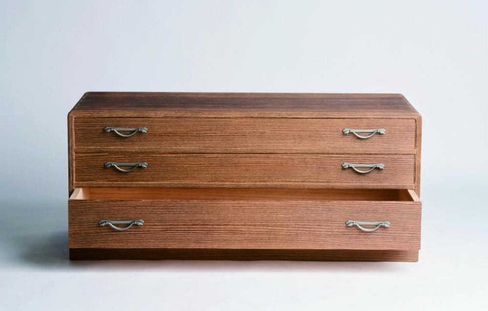 ≪大川の匠≫焼桐着物専用3段タンス 大川家具