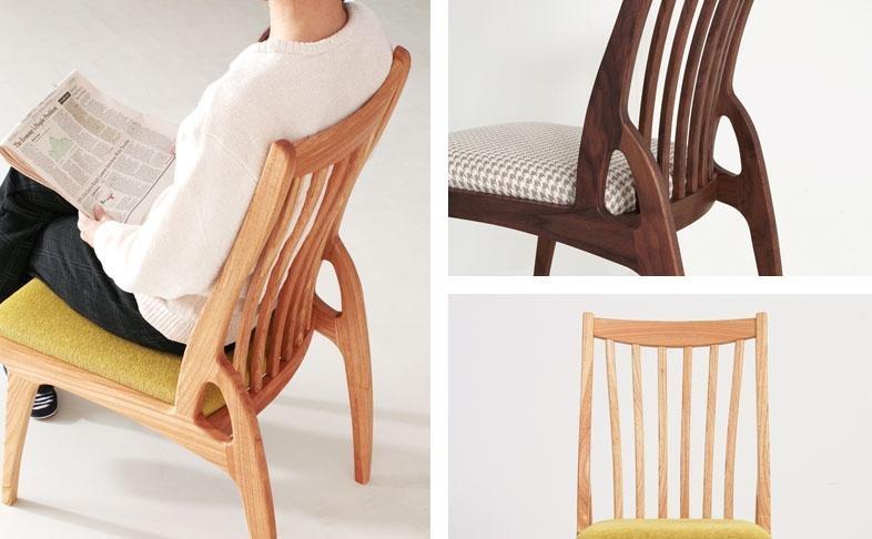 Piuma ダイニングチェア 肘無 ホワイトオーク無垢 合皮 ファブリック 大川市 貞苅椅子製作所