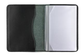 maf pinto レザーカードケース (クリアポケット) ブラック