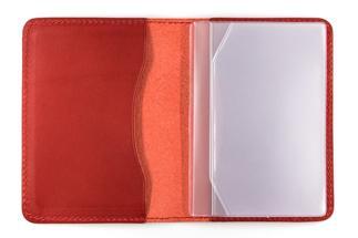 maf pinto レザーカードケース (クリアポケット) レッド