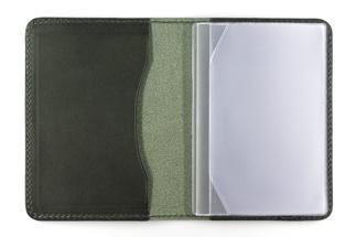 maf pinto レザーカードケース (クリアポケット) グレー