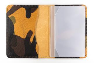 maf pinto レザーカードケース (クリアポケット) カモフラージュ ライト