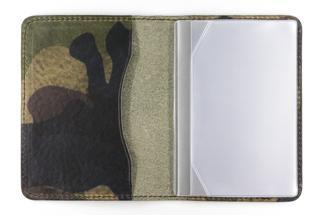 maf pinto レザーカードケース (クリアポケット) カモフラージュ ダーク