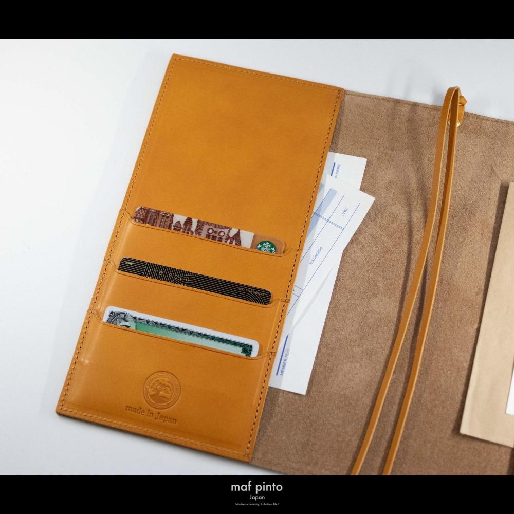 maf pinto (マフ ピント) レザー手帳カバー B6 イエロー 本革 日本製