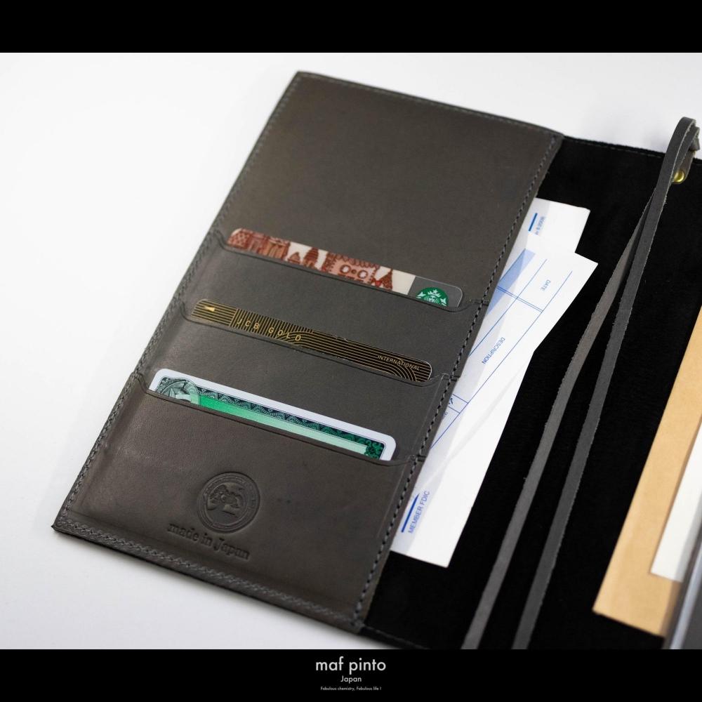 maf pinto (マフ ピント) レザー手帳カバー A5 グレー 本革 日本製