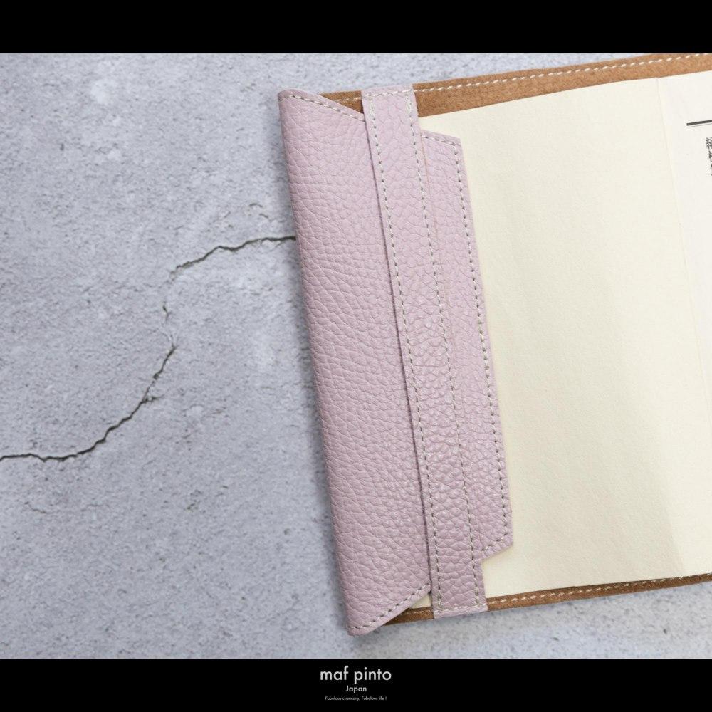 maf pinto (マフ ピント) レザーブックカバー 新書サイズ ADRIA LINE ライトピンク 本革 日本製