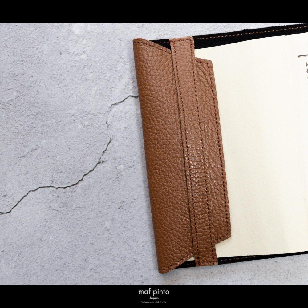 maf pinto (マフ ピント) レザーブックカバー 新書サイズ ADRIA LINE キャラメル 本革 日本製