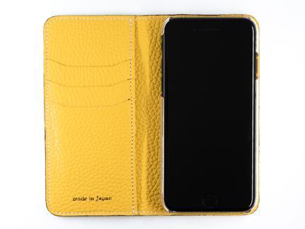 maf pinto アイフォーンケース 本革 日本製 (iPhone SE 第2世代 ／ 8 ／ 7, ) ADRIA LINE 【ライトイエロー】