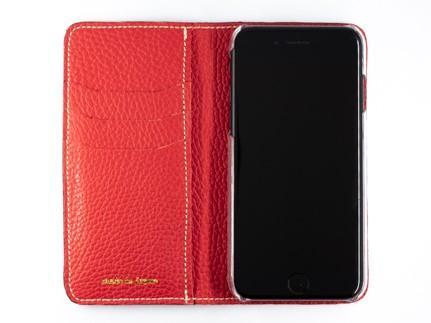 maf pinto アイフォーンケース 本革 日本製 (iPhone SE 第2世代 ／ 8 ／ 7, ) ADRIA LINE 【 フレッシュレッド】