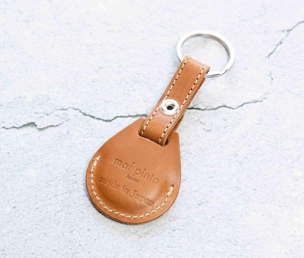 エアタグ用 キーホルダー カバー レザー 本革 キーリング apple airtag 【ライトブラウン】