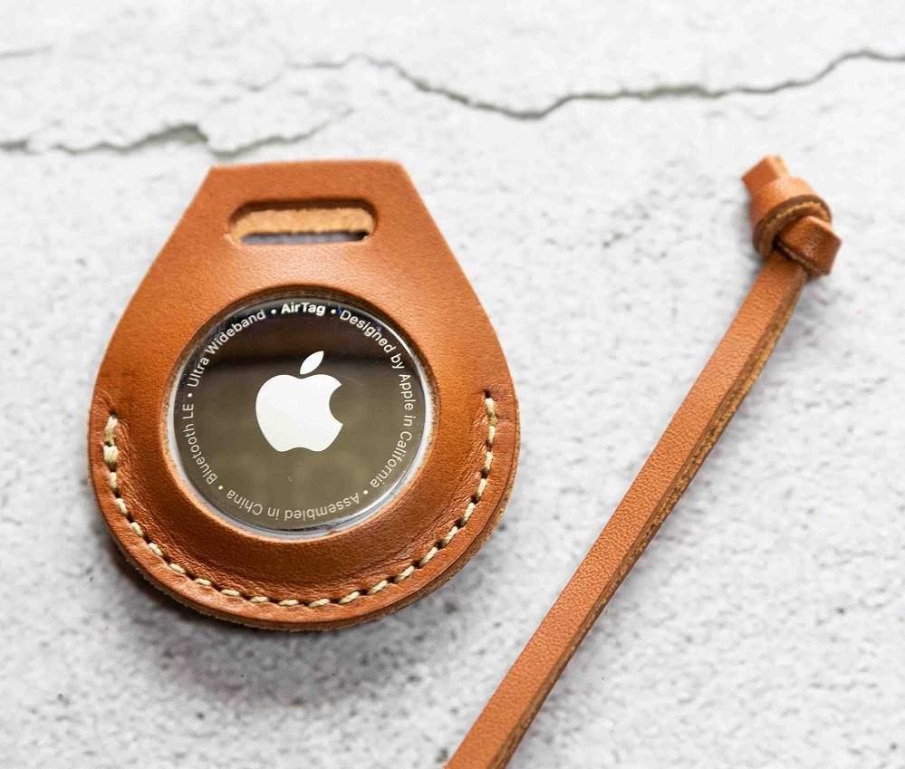 エアタグ用 ケース カバー レザー 本革 apple airtag 【ライトブラウン】