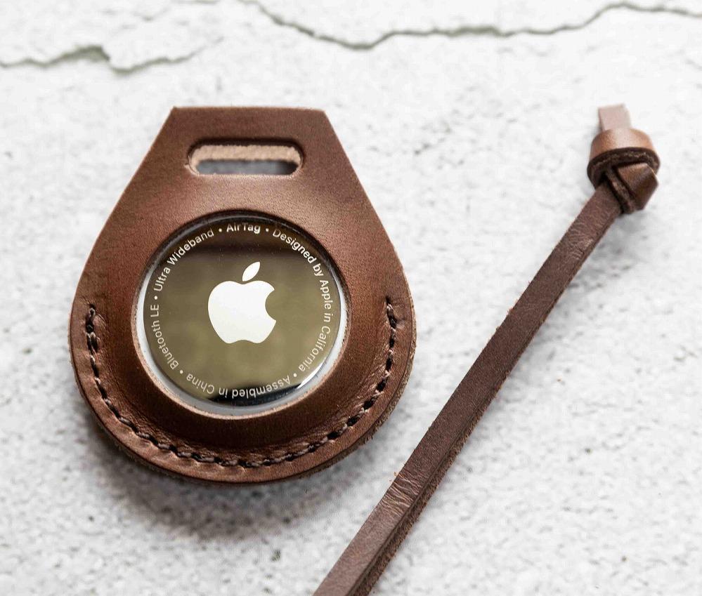 エアタグ用 ケース カバー レザー 本革 apple airtag 【ダークブラウン】