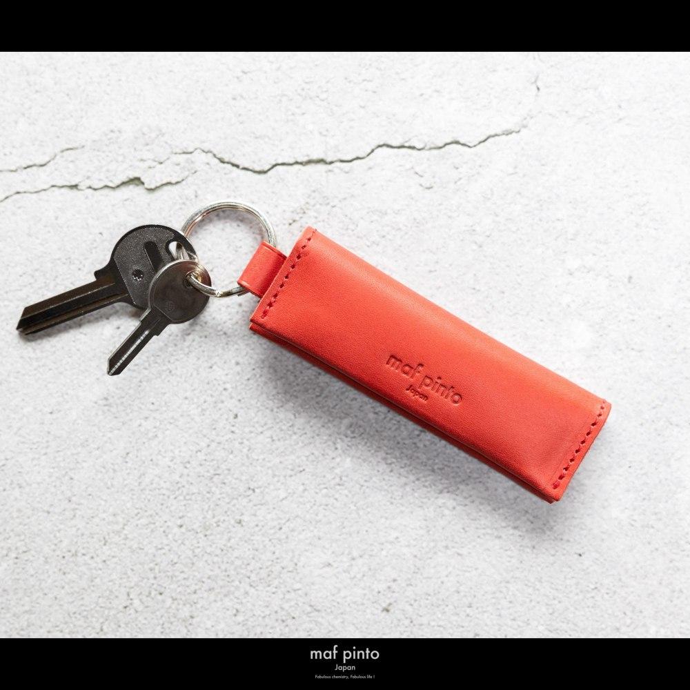 maf pinto (マフ ピント) キーリング キーホルダー 小銭入れ付き ミニ財布 レッド レザー 本革 日本製