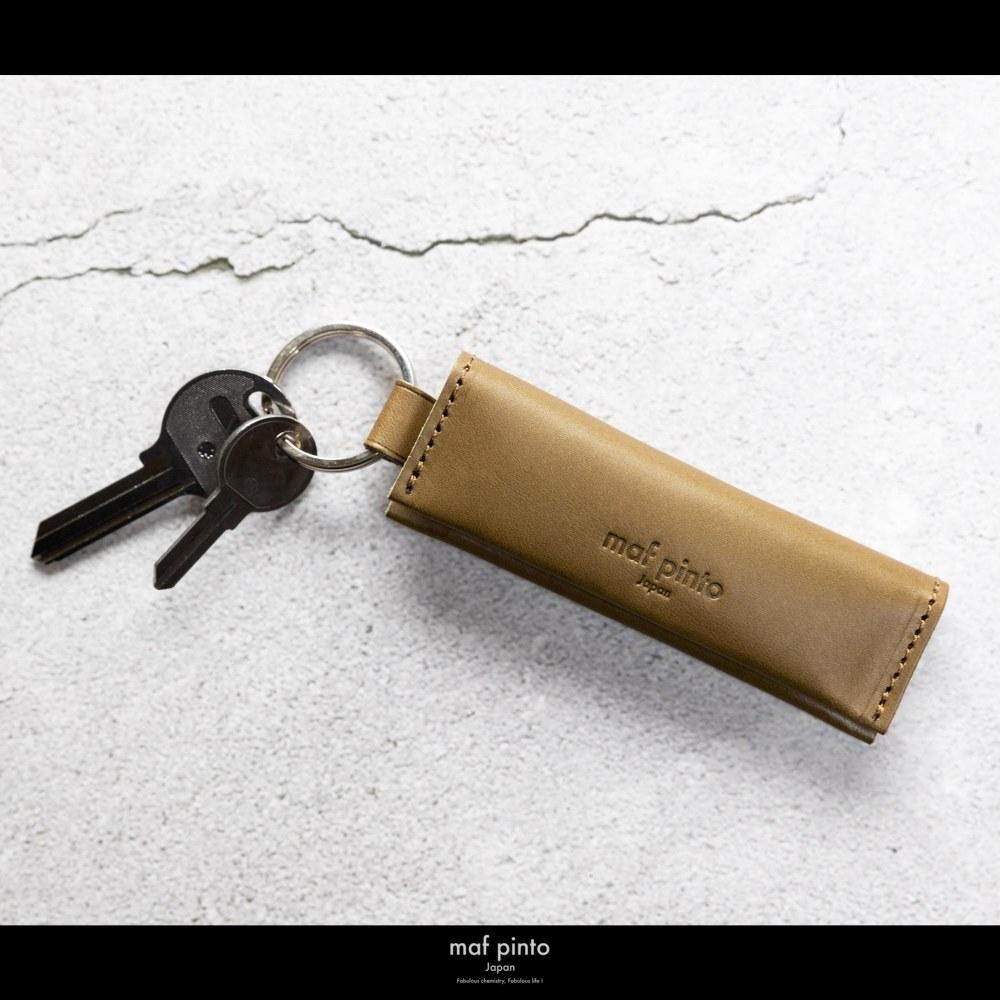 maf pinto (マフ ピント) キーリング キーホルダー 小銭入れ付き ミニ財布 オリーブ レザー 本革 日本製
