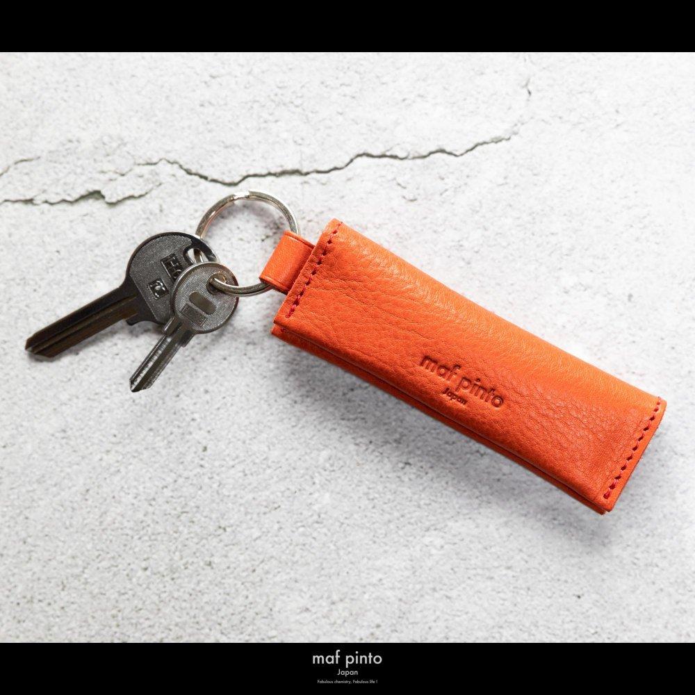 maf pinto (マフ ピント) キーリング キーホルダー 小銭入れ付き ミニ財布 レッドシュリンク レザー 本革 日本製