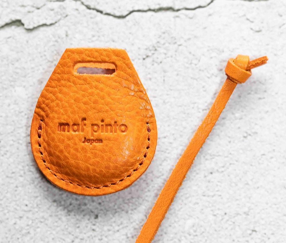 エアタグ用 ケース カバー（フルカバーモデル） レザー 本革 apple airtag 【オレンジ シュリンク】