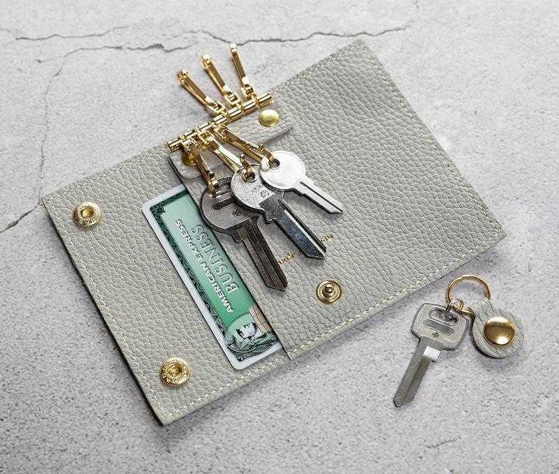 maf pinto (マフ ピント) キーケース ライトグレー ADRIA LINE レザー 本革 日本製