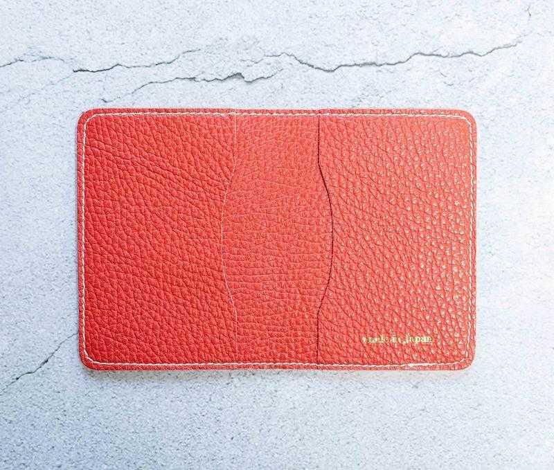 maf pinto (マフ ピント) レザーカードケース クリアポケット フレッシュレッド ADRIA LINE 本革 日本製