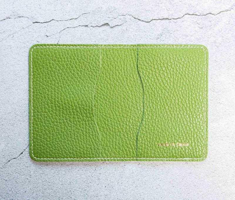 maf pinto (マフ ピント) レザーカードケース クリアポケット グリーンティー ADRIA LINE 本革 日本製