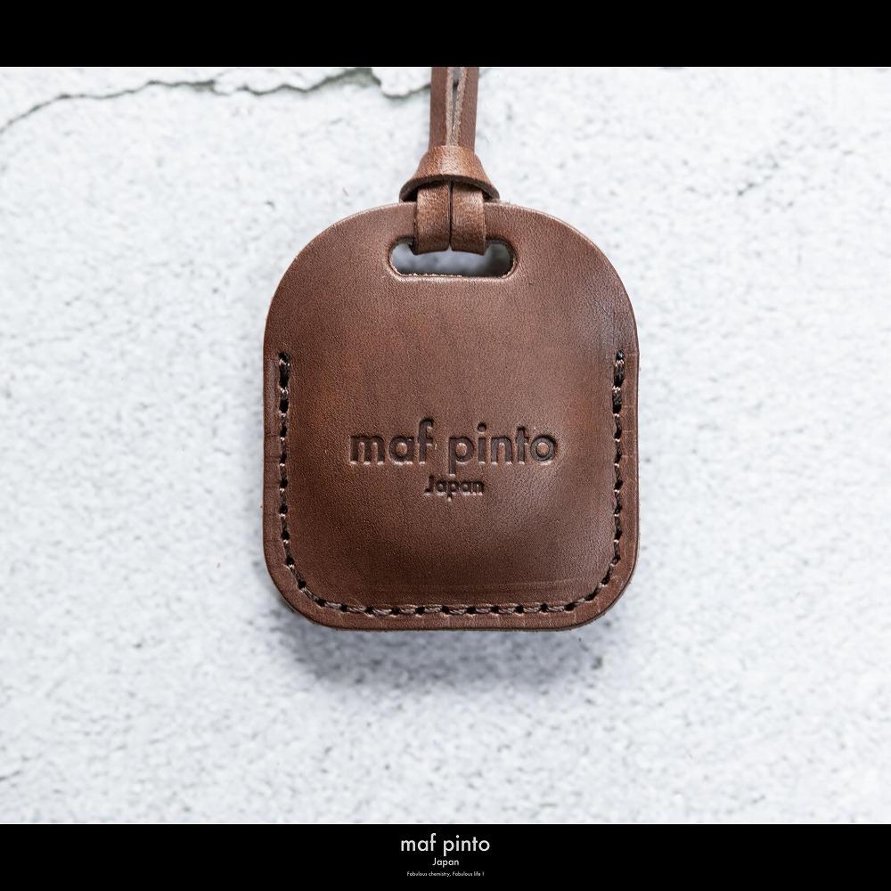 maf pinto (マフ ピント) air tag ケース カバー スクエア 保護 ダークブラウン レザー 本革 日本製