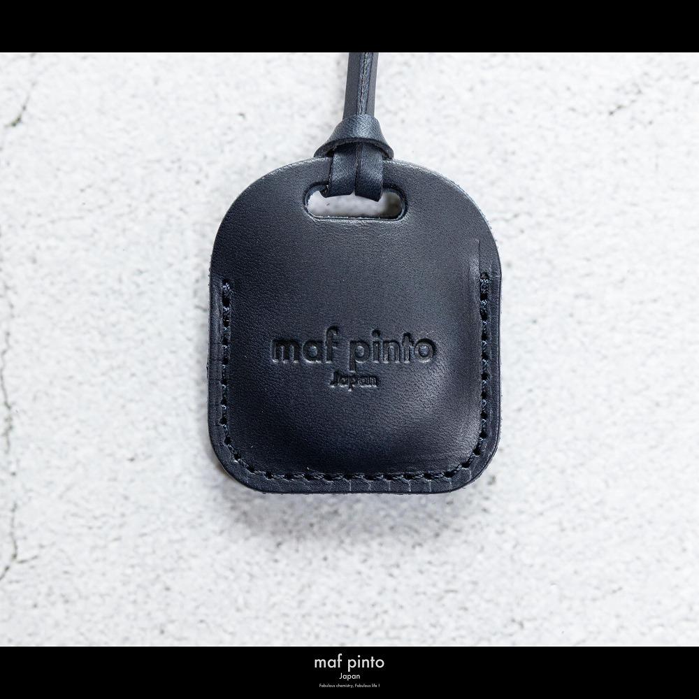 maf pinto (マフ ピント) air tag ケース カバー スクエア 保護 ネイビー レザー 本革 日本製