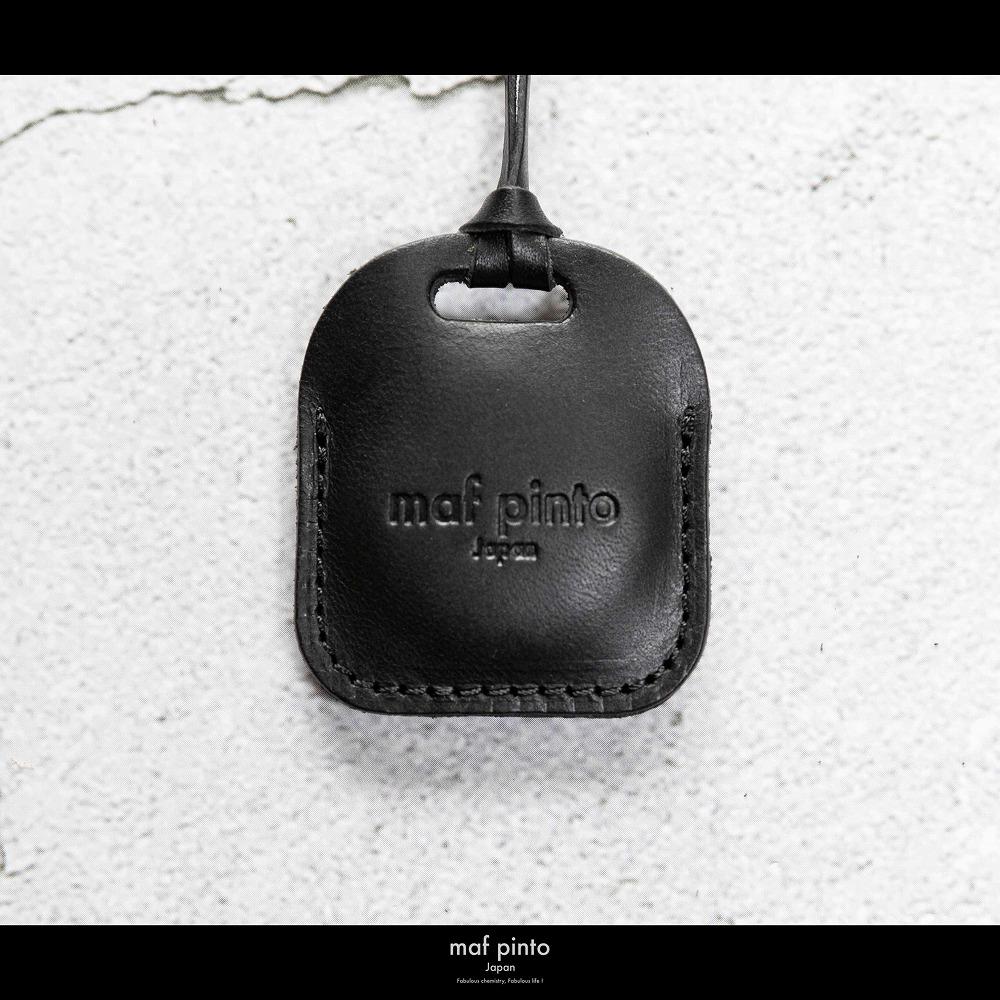 maf pinto (マフ ピント) air tag ケース カバー スクエア 保護 ブラック レザー 本革 日本製