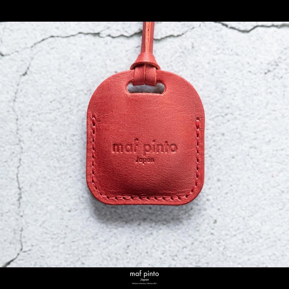 maf pinto (マフ ピント) air tag ケース カバー スクエア 保護 レッド レザー 本革 日本製