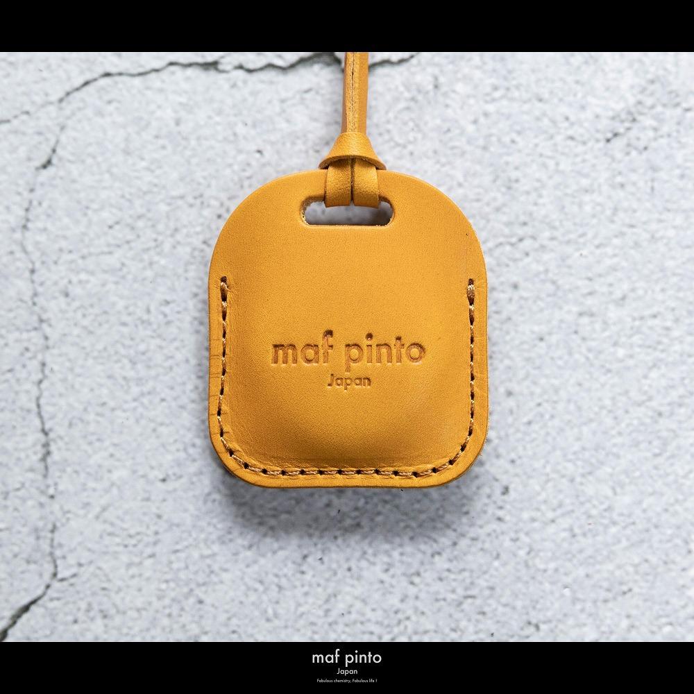 maf pinto (マフ ピント) air tag ケース カバー スクエア 保護 イエロー レザー 本革 日本製