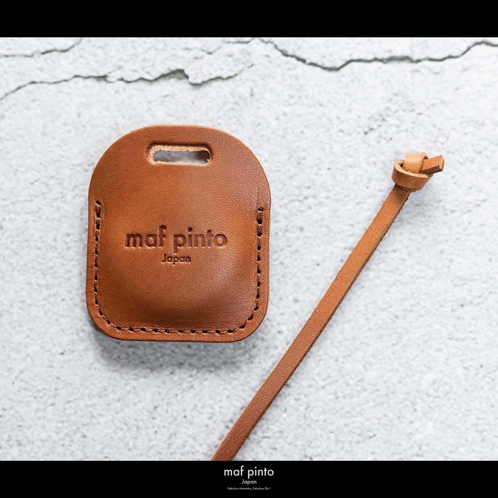 maf pinto (マフ ピント) air tag ケース カバー スクエア 保護 ライトブラウン(同色ステッチ) レザー 本革 日本製