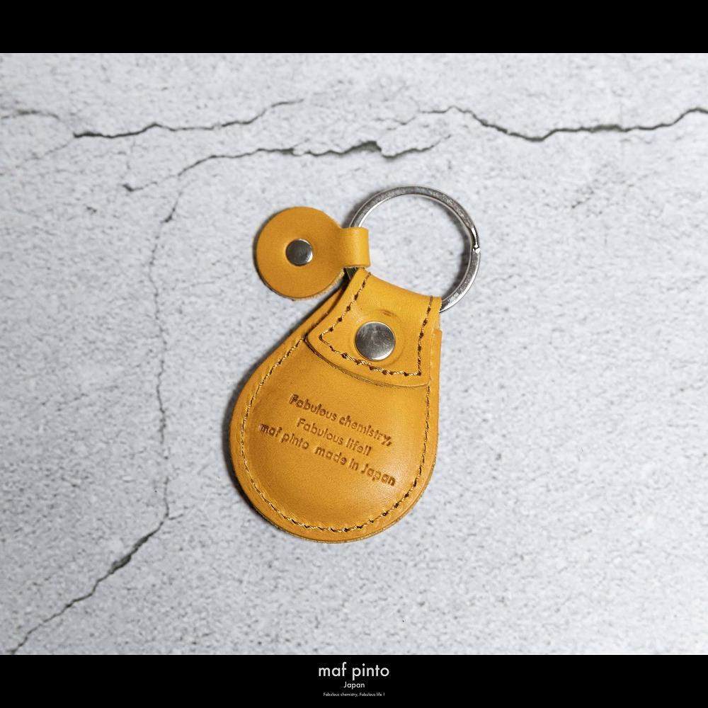 maf pinto (マフ ピント) タグ キーリング キーホルダー キーケース キーチャーム イエロー レザー 本革 日本製