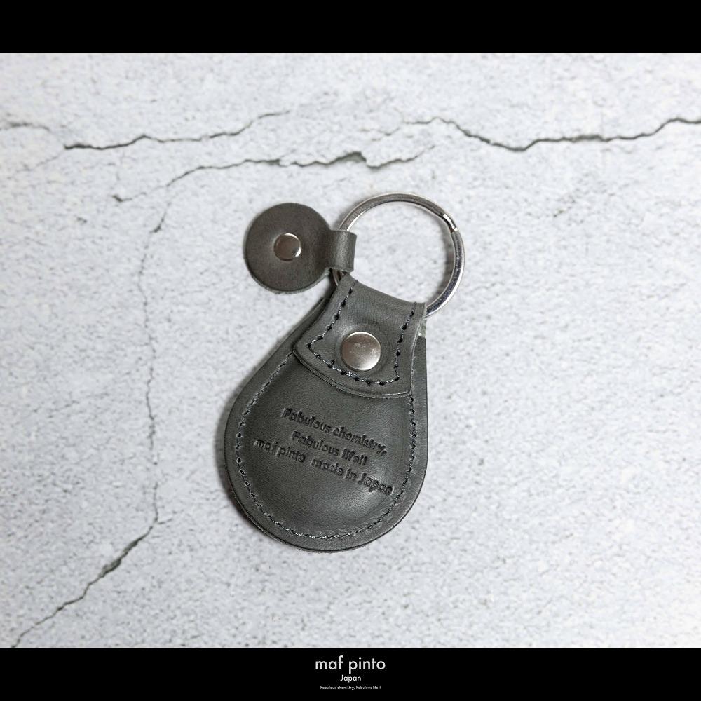 maf pinto (マフ ピント) タグ キーリング キーホルダー キーケース キーチャーム グレー レザー 本革 日本製