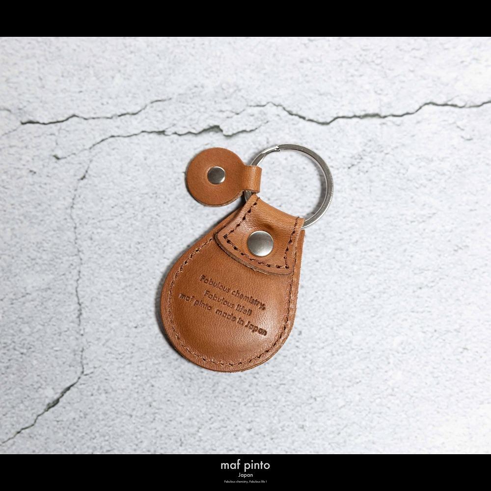 maf pinto (マフ ピント) タグ キーリング キーホルダー キーケース キーチャーム ライトブラウン(同色ステッチ) レザー 本革 日本製