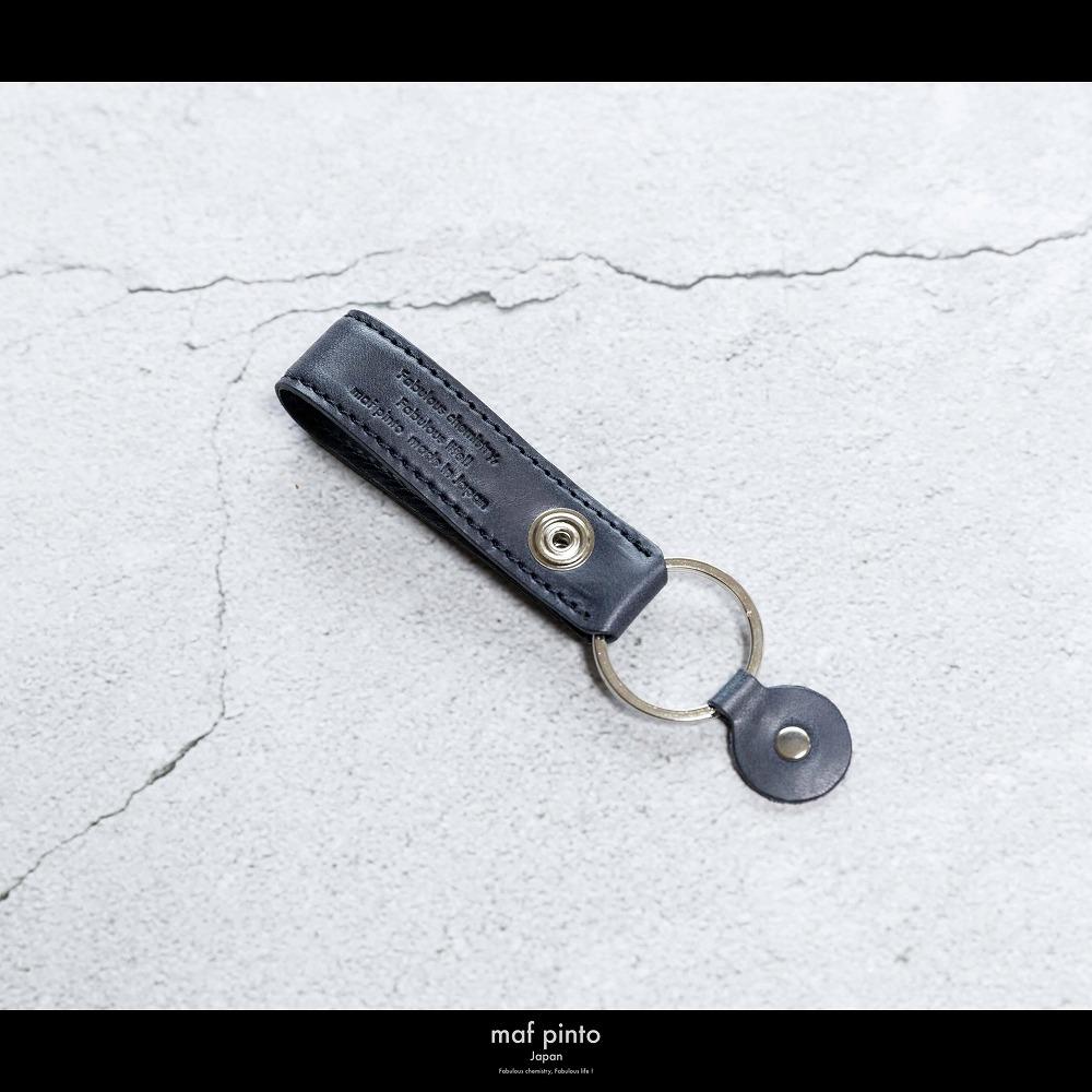 maf pinto (マフ ピント)ストラップ キーリング キーホルダー キーケース ネイビー レザー 本革 日本製