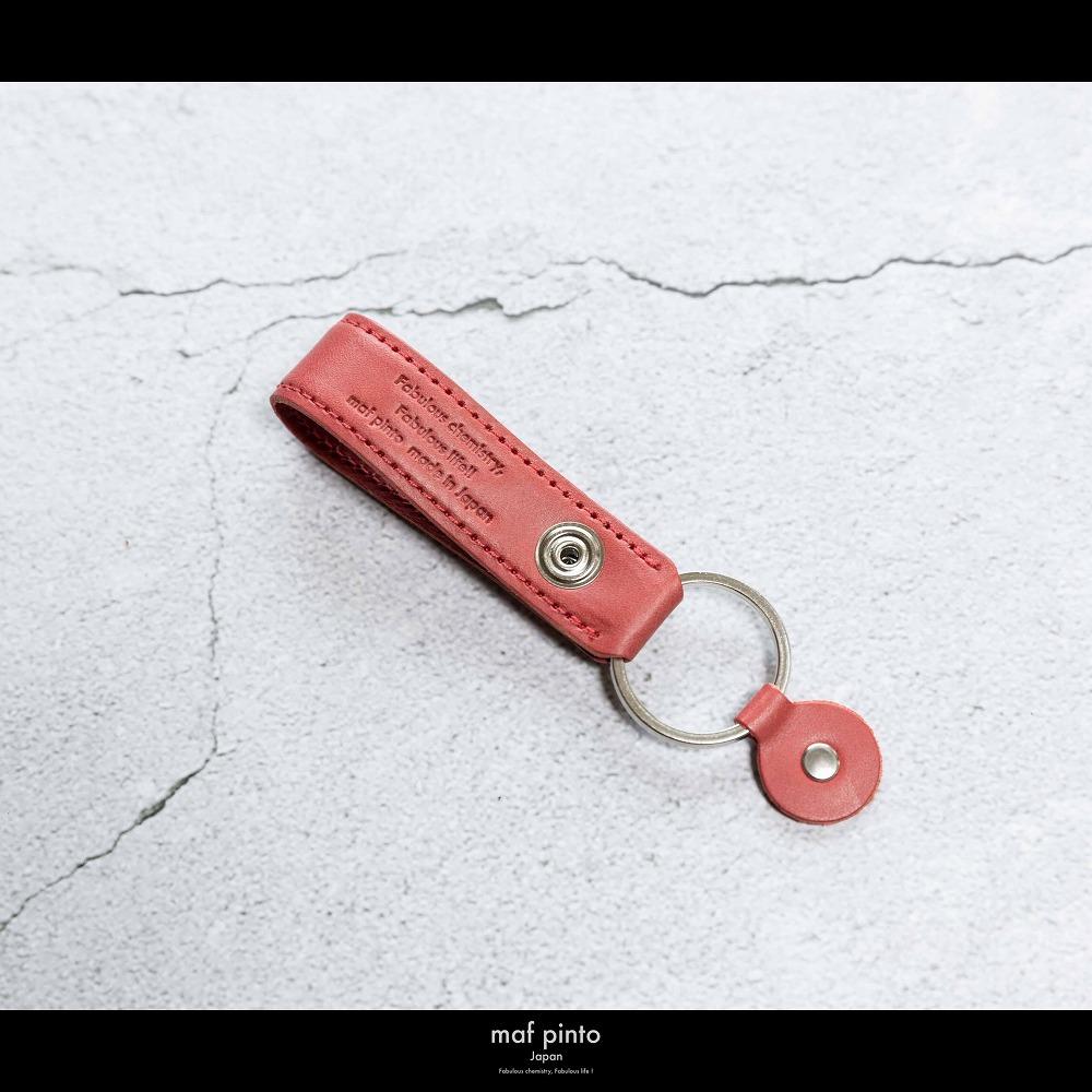 maf pinto (マフ ピント)ストラップ キーリング キーホルダー キーケース レッド レザー 本革 日本製