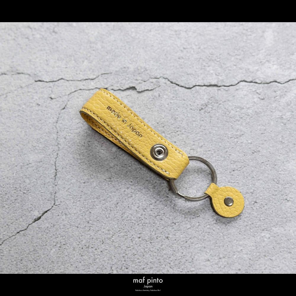 maf pinto (マフ ピント)ストラップ キーリング キーホルダー キーケース ライトイエロー ADRIA LINE レザー 本革 日本製