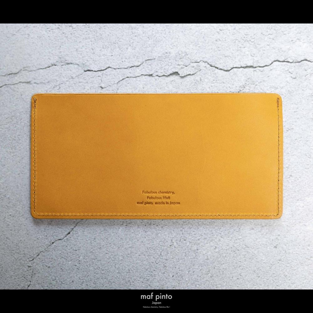 maf pinto (マフ ピント) お札入れ 長財布 イエロー 薄い レシート収納 レザー 本革 日本製