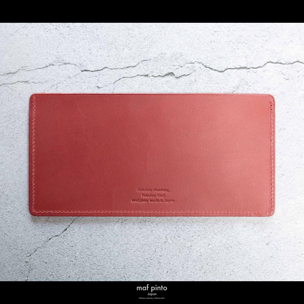 maf pinto (マフ ピント) お札入れ 長財布 レッド 薄い レシート収納 レザー 本革 日本製