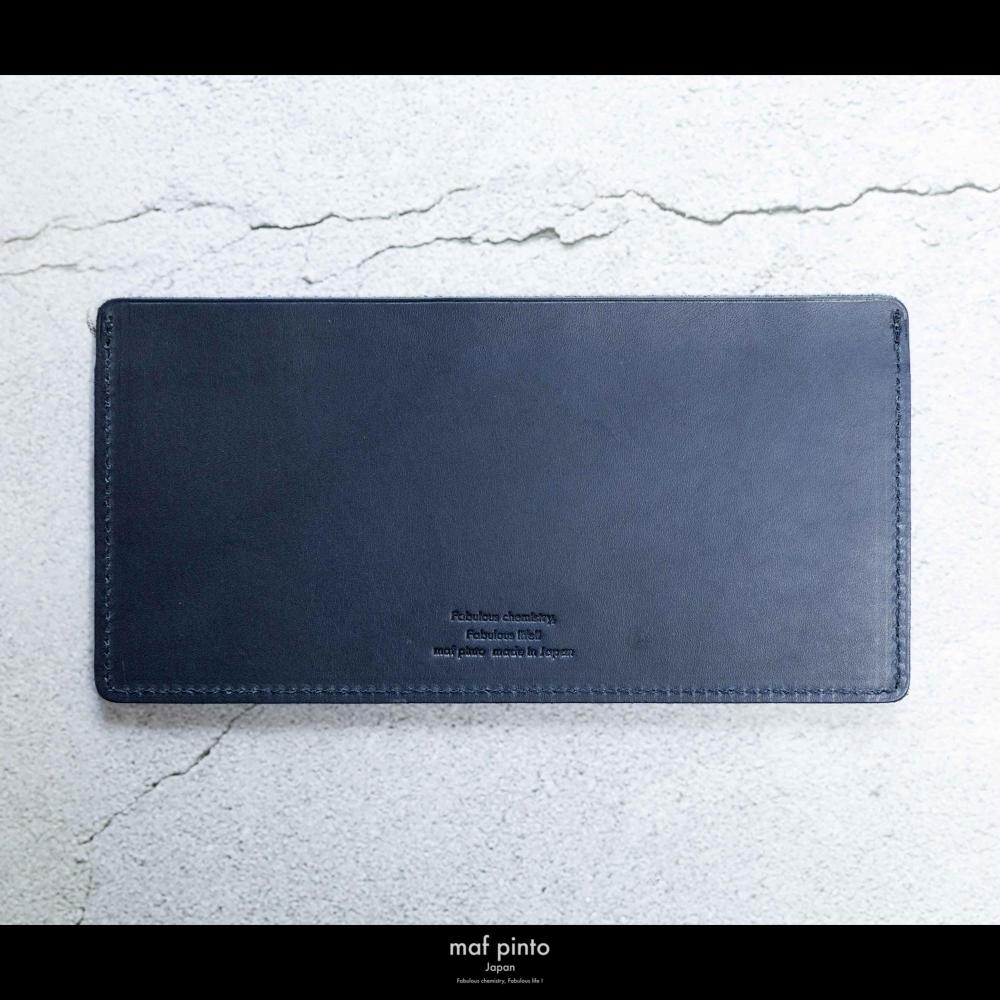maf pinto (マフ ピント) お札入れ 長財布 ネイビー 薄い レシート収納 レザー 本革 日本製