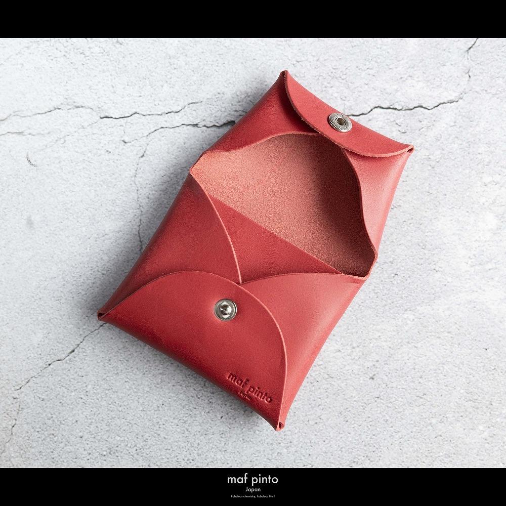 maf pinto (マフ ピント) ミニ財布 コンパクト ウォレット 小銭入れ レッド レザー 本革 日本製