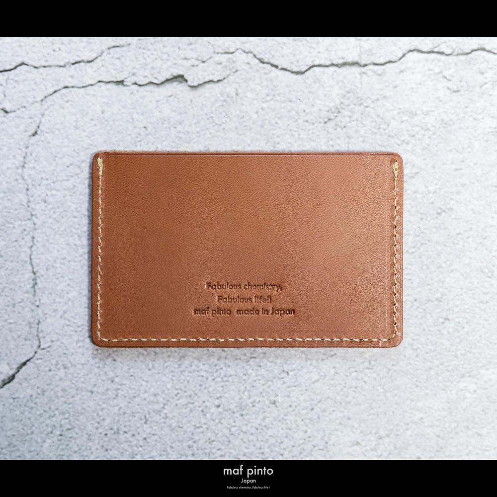maf pinto (マフ ピント) カードケース 1枚 免許証 マイナンバーカード 薄型 スリム ライトブラウン レザー 本革 日本製
